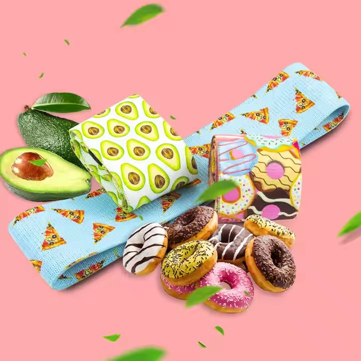 doughnut/Pizza/avocado Fabric hip circles resistance band for buttocks body fitness