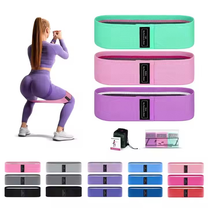 fabric Polyester resistance bands custom yoga hip booty bands workout home gym exercise fitness bands gym equipment SML