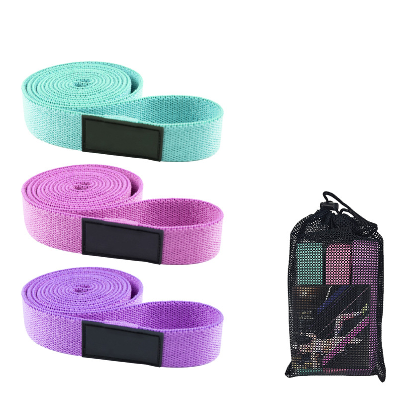 3 Pack Long Hip Fabric Band Resistance Elastic Fitness Body Bands Heavy Duty Stretch For Women