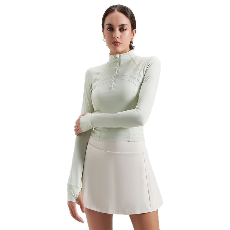 Yoga clothes for women in spring and autumn, slim fit, zippered casual long-sleeved jacket for running and fitness wear