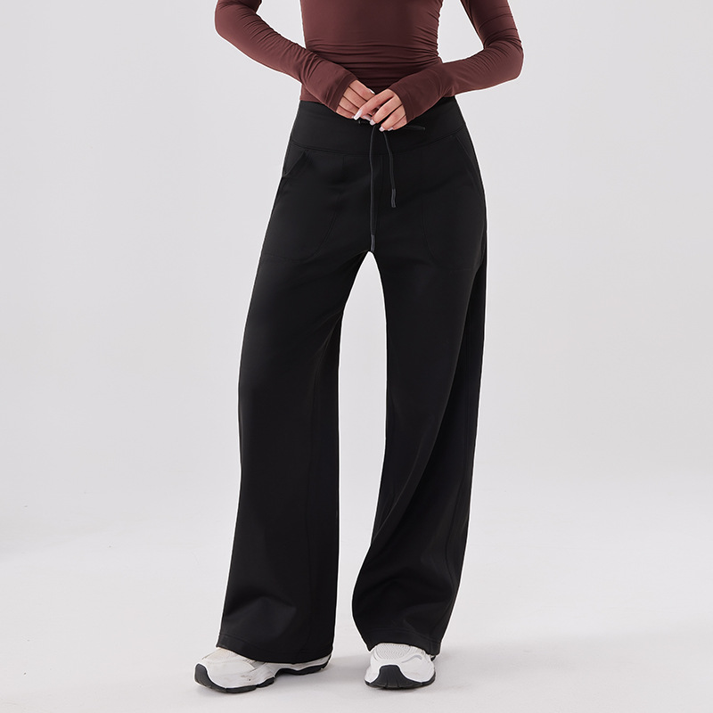 Loose yoga pants for outer wear 2025 new yoga wear wide-leg pants spring high waist sports fitness straight pants for women